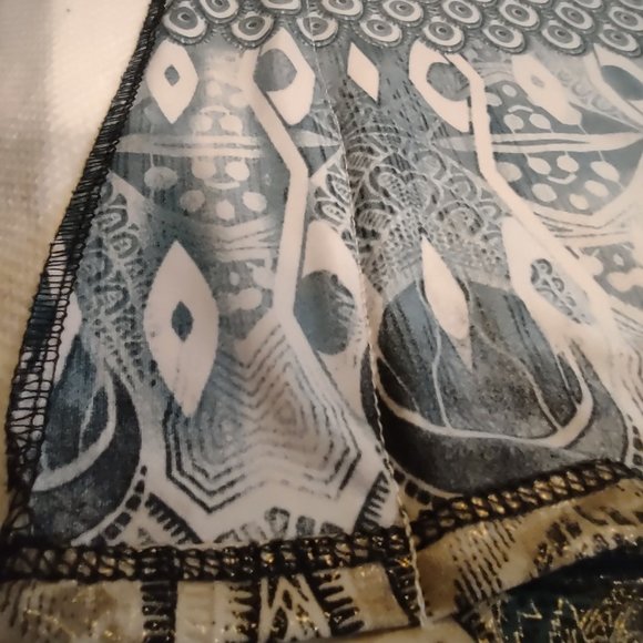 DRESS BARN jewel tone and gold filigree design with metal buttons - Picture 6 of 9